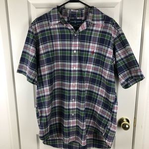Ralph Lauren Polo Shirt Plaid Sz Large